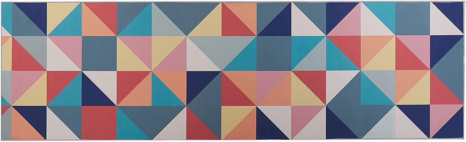 Teppich bunt 60 x 200 cm geometrisches Muster Kurzflor VILLUKURI Bild 1