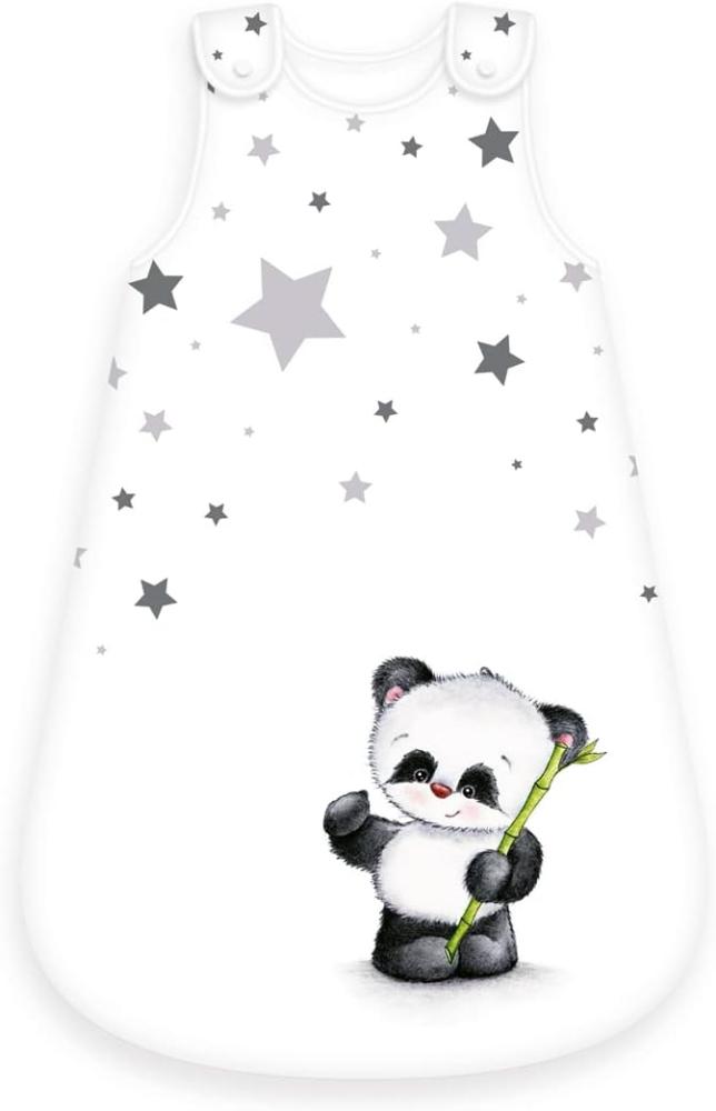 Herding Baby Best Baby-Schlafsack, Panda Motiv, 90 cm, Seitlich umlaufender Reißverschluss und Druckknöpfe, Weiß Bild 1