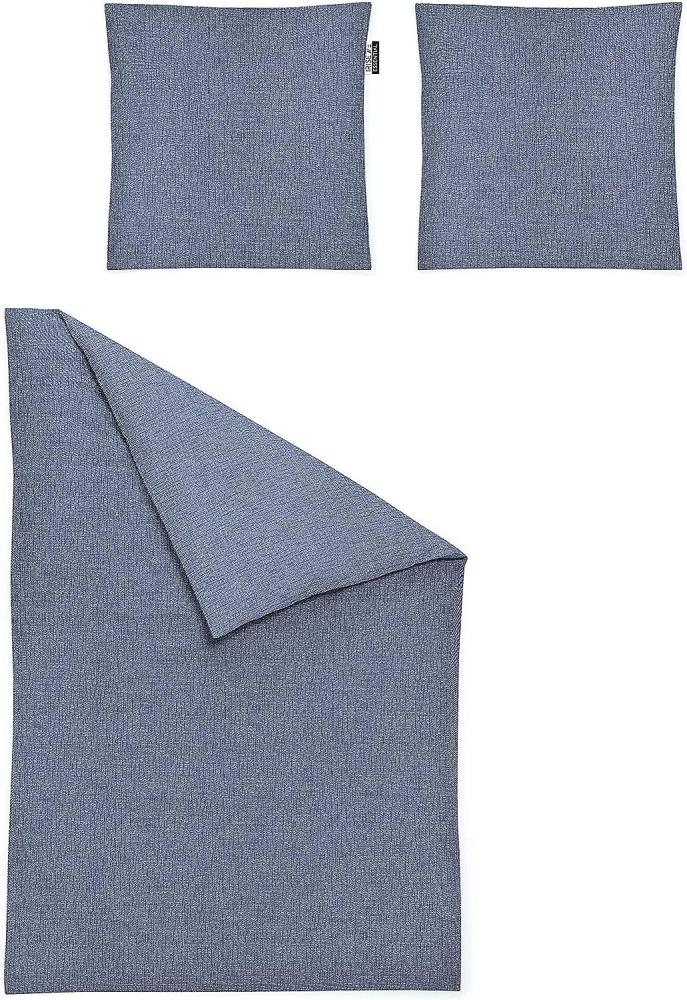 Irisette Mako-Satin Kissenbezug 1 teilig Kissenhüle 40 x 80 cm Kopfkissenbezug Carla-Ki 8253-21 blau Bild 1