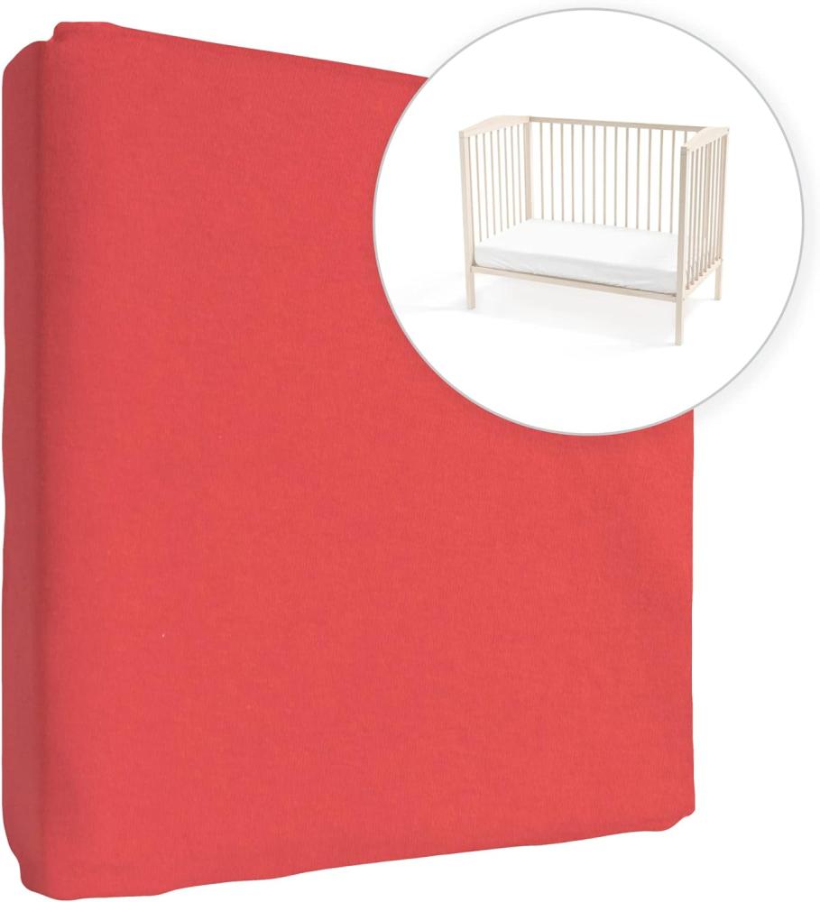 Jersey 100% Baumwolle Spannbettlaken für 160 x 70 cm Kleinkind Junior Bett Matratze (Rot) Bild 1