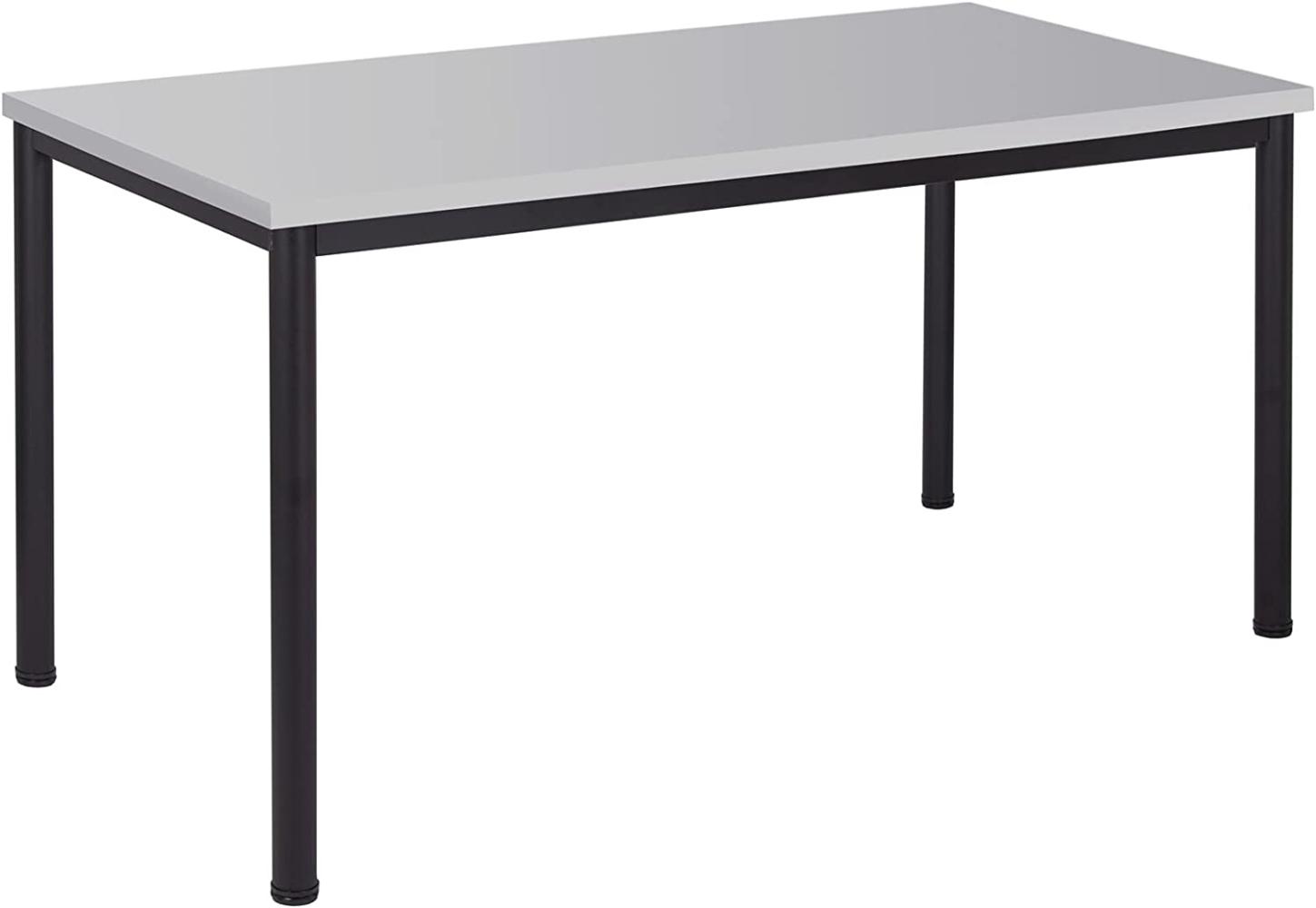 Schreibtisch u. Besprechungstisch mit schwarzem Tischgestell | Konferenztisch Bürotisch Computertisch Mehrzwecktisch Arbeitstisch PC-Tisch Homeoffice-Tisch (lichtgrau, 120 x 60 x 77,5 cm) Bild 1