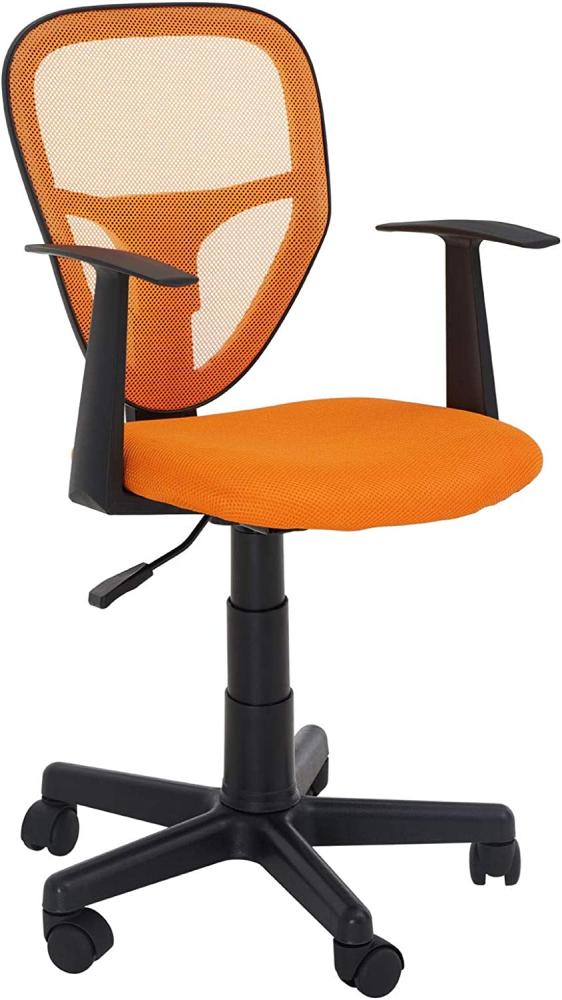 CARO-Möbel Schreibtischstuhl Studio Kinderdrehstuhl Bürostuhl Drehstuhl in orange mit Armlehnen, höhenverstellbar Bild 1