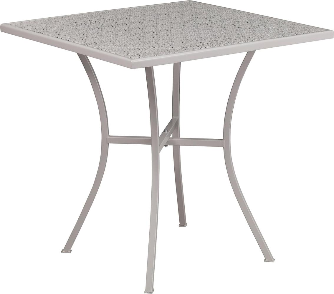 Flash Furniture Oia handelsüblicher Qualität | Outdoor Stahl quadratisch Terrassentisch, Metall, hellgrau, 28" Square Bild 1