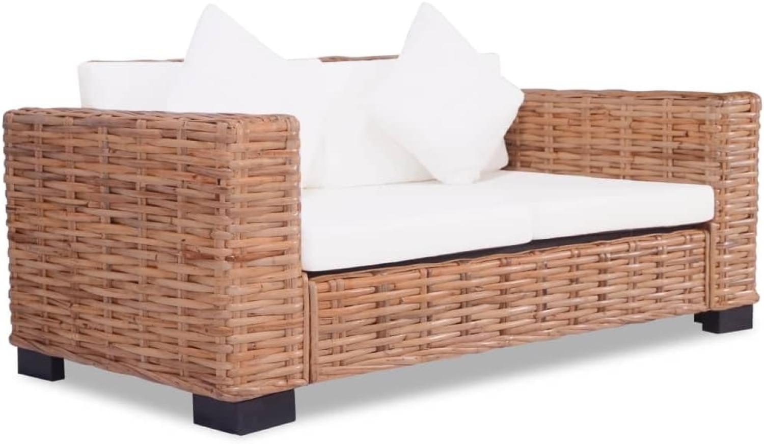 vidaXL 2-Sitzer-Sofa Natürliches Rattan Bild 1