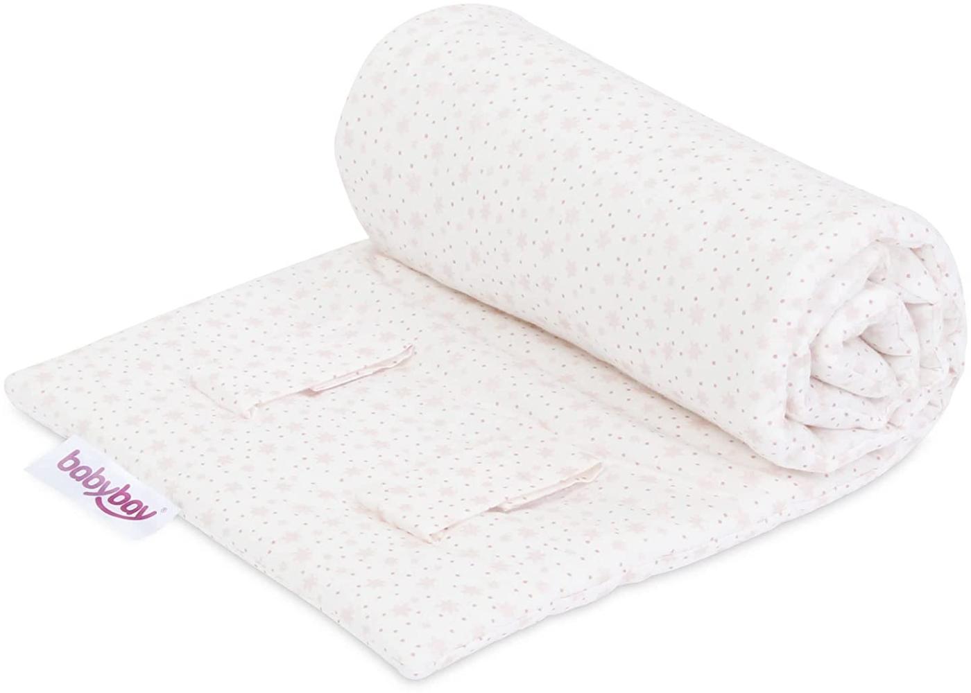 babybay Gitterschutz Organic Cotton für Verschlussgitter, weiß Glitzersterne rosé Bild 1