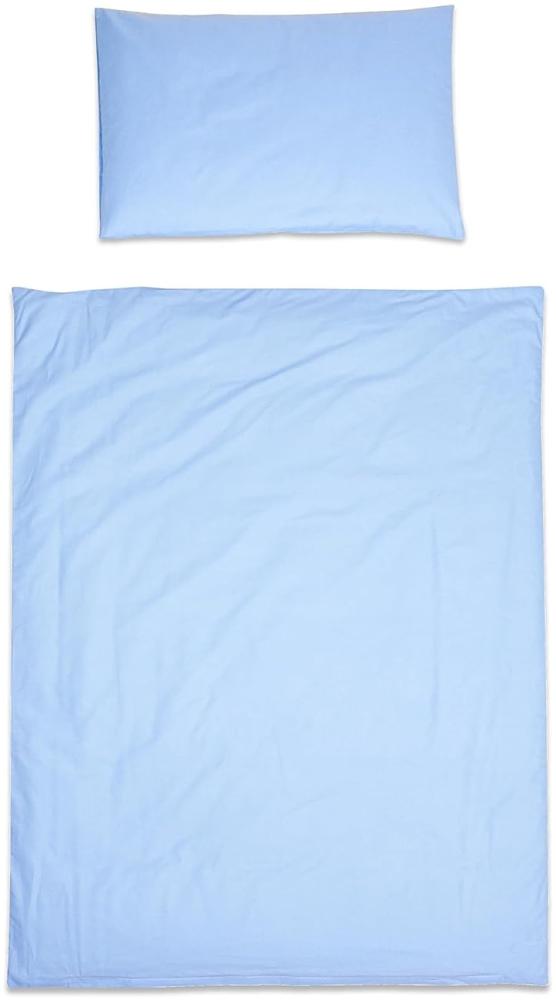 2-teiliges Baby Kinder Bettbezug 135 x 100 cm mit Kopfkissenbezug - Blau Bild 1