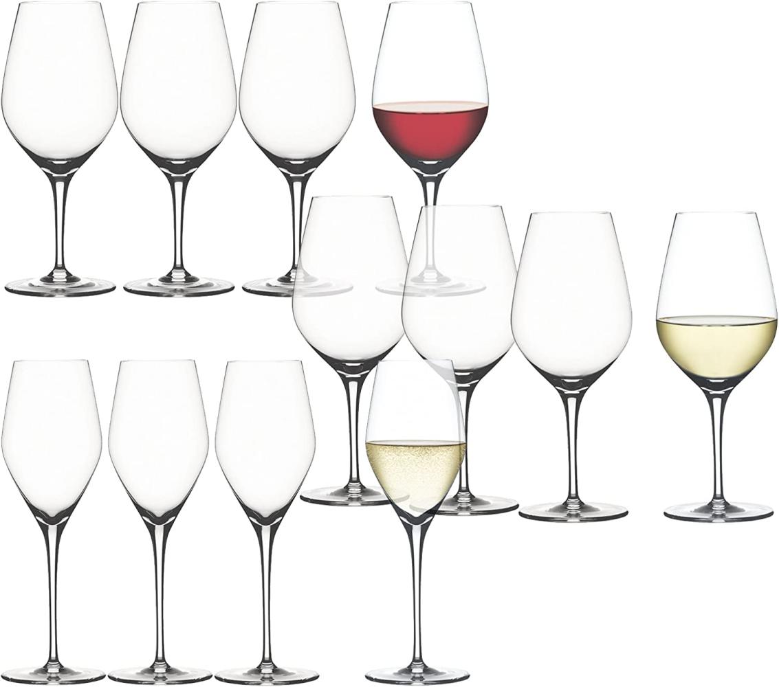 Spiegelau Authentis Bonus Pack, 12-tlg, 4 x Bordeauxglas, Rotweinglas, 650 ml, 4 x Weißweinglas, 420 ml, 4 x Champagnerglas, Kristallglas, 270 ml, 4400192 Bild 1