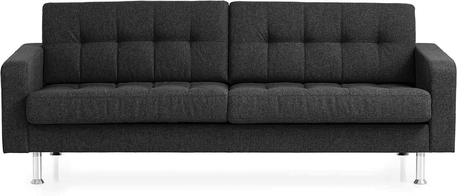 Traumnacht Sofa Laval, 3-Sitzer Couch mit Stoffbezug und Metallfüßen, anthrazit, 204 x 92 x 65 cm Bild 1