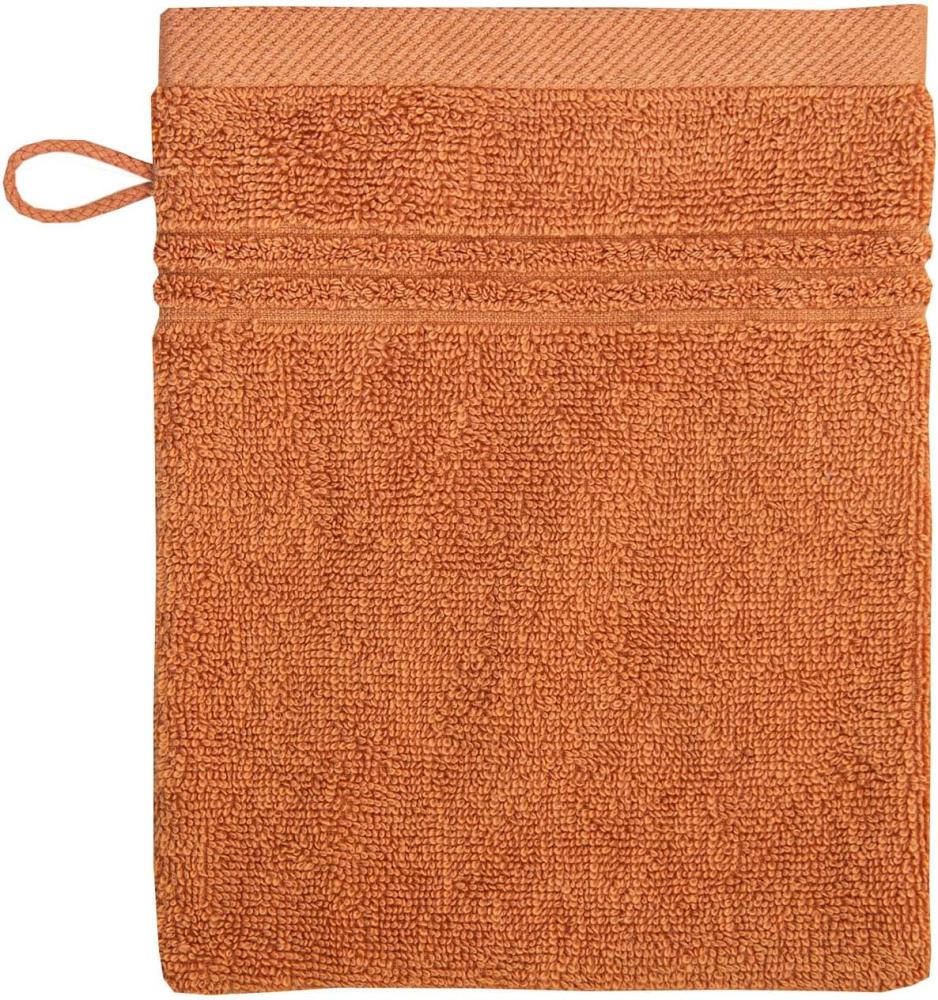 Bio Baumwolle Handtücher - alle Größen & Trendfarben Waschhandschuh, 16x21 cm, terra Bild 1