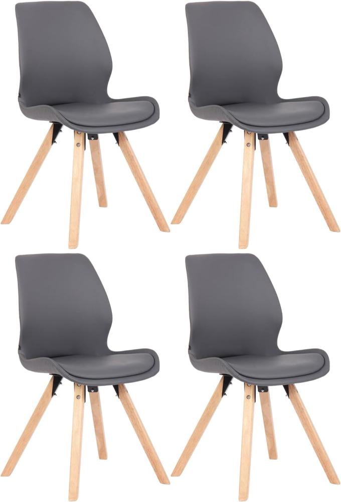 4er Set Stuhl Luna Kunstleder (Farbe: grau) Bild 1