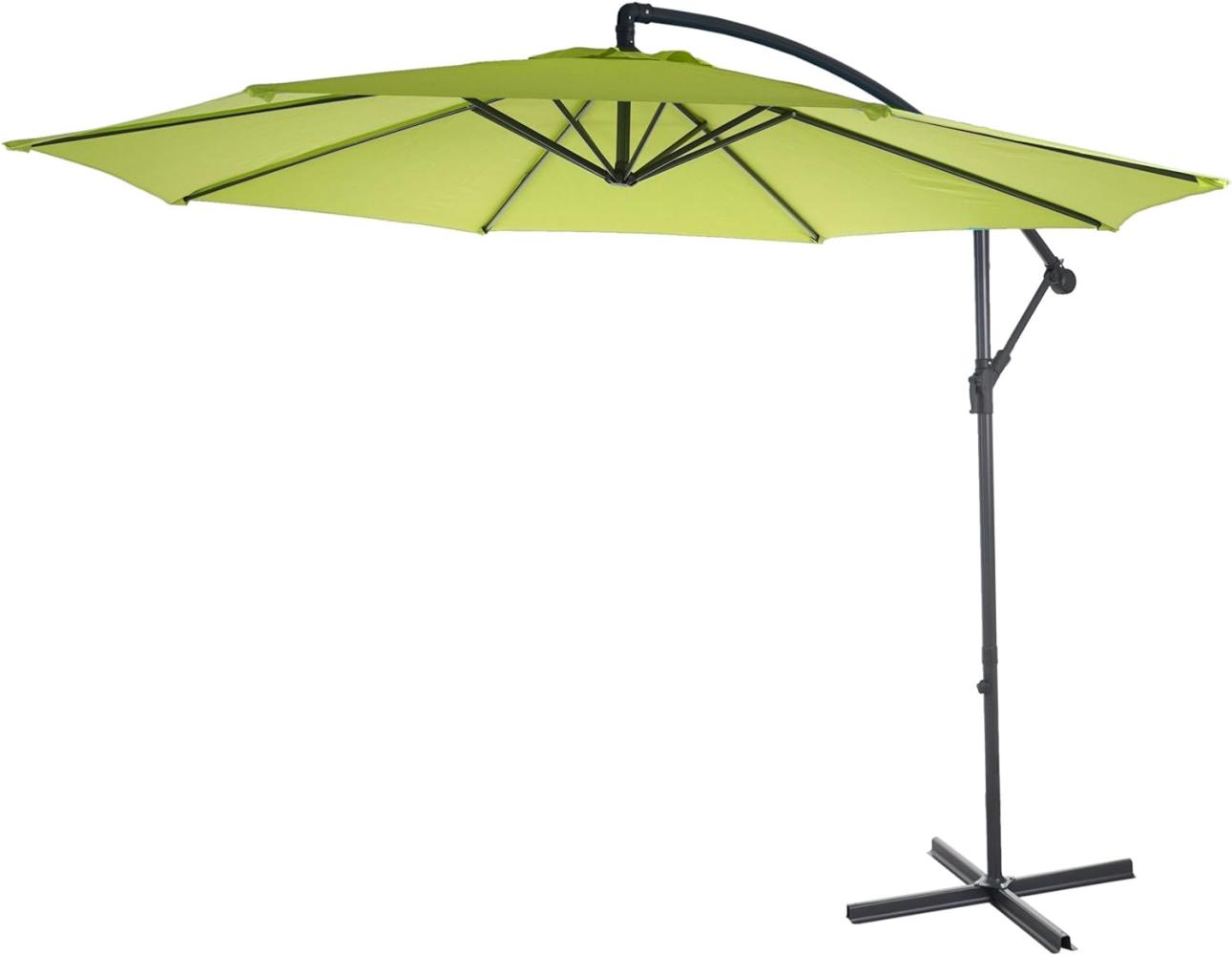 Ampelschirm Acerra, Sonnenschirm Sonnenschutz, Ø 3m neigbar, Polyester/Stahl 11kg ~ grün-lemon ohne Ständer Bild 1