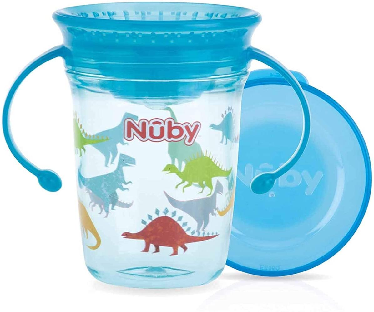 Nuby 360° Wonder Becher mit Griff 240 ml Aqua Blau Bild 1