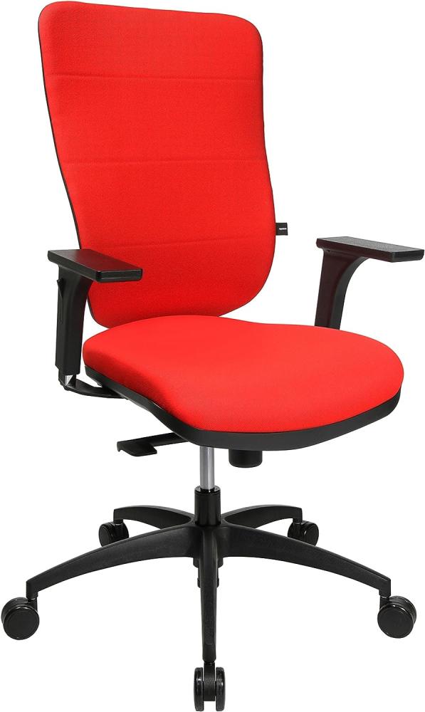 Topstar Soft Pro 100 inklusiv höhenverstellbaren Armlehnen Bürostuhl, Stoff, rot, 59 x 56 x 120 cm Bild 1