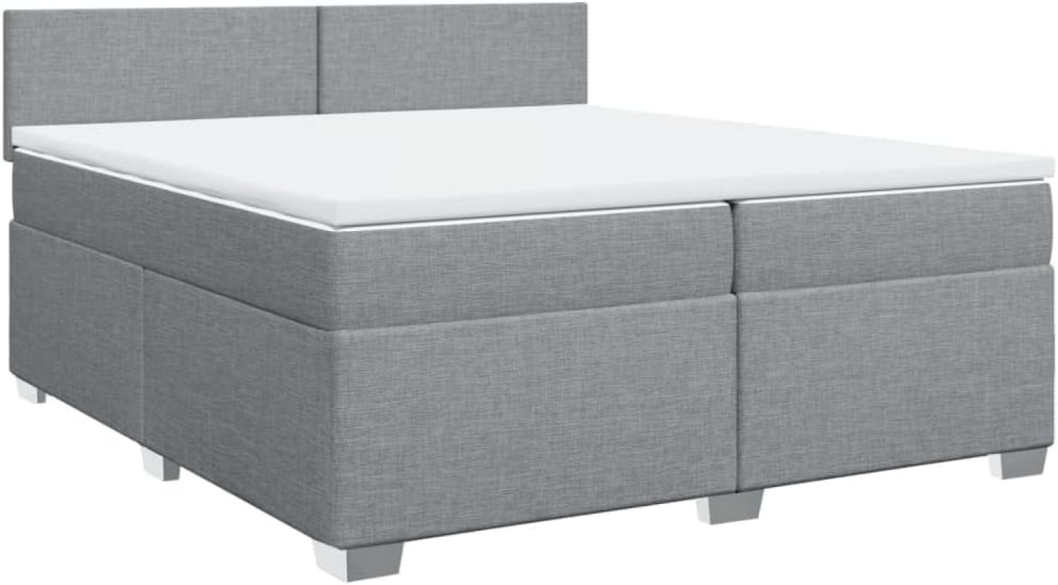 Boxspringbett mit Matratze Hellgrau 200x200 cm Stoff 3288288 Bild 1