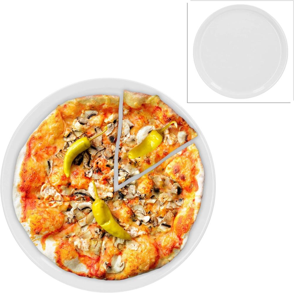 2erset Pizzateller Jumbo-Teller Ø32,5cm Servier Tafel Pizza Porzellan Grill rund blanko weiß Gastro Bild 1