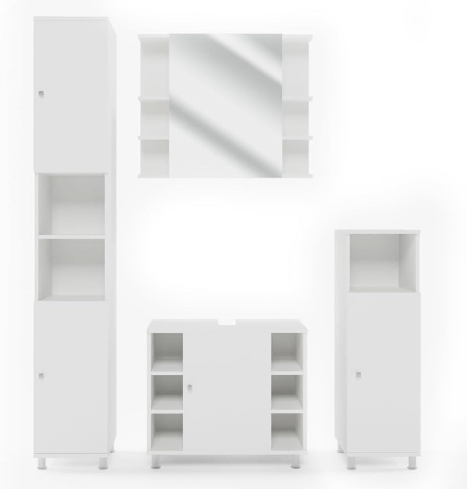 Vicco Badmöbel Set Fynn 4-teilig Weiß Bild 1