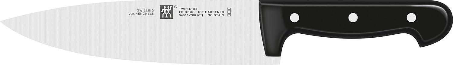 ZWILLING Twin Chef Kochmesser, Klingenlänge: 20 cm, Großes Klingenblatt, Rostfreier Spezialstahl/Kunststoff-Griff im Nietendesign, Schwarz Bild 1