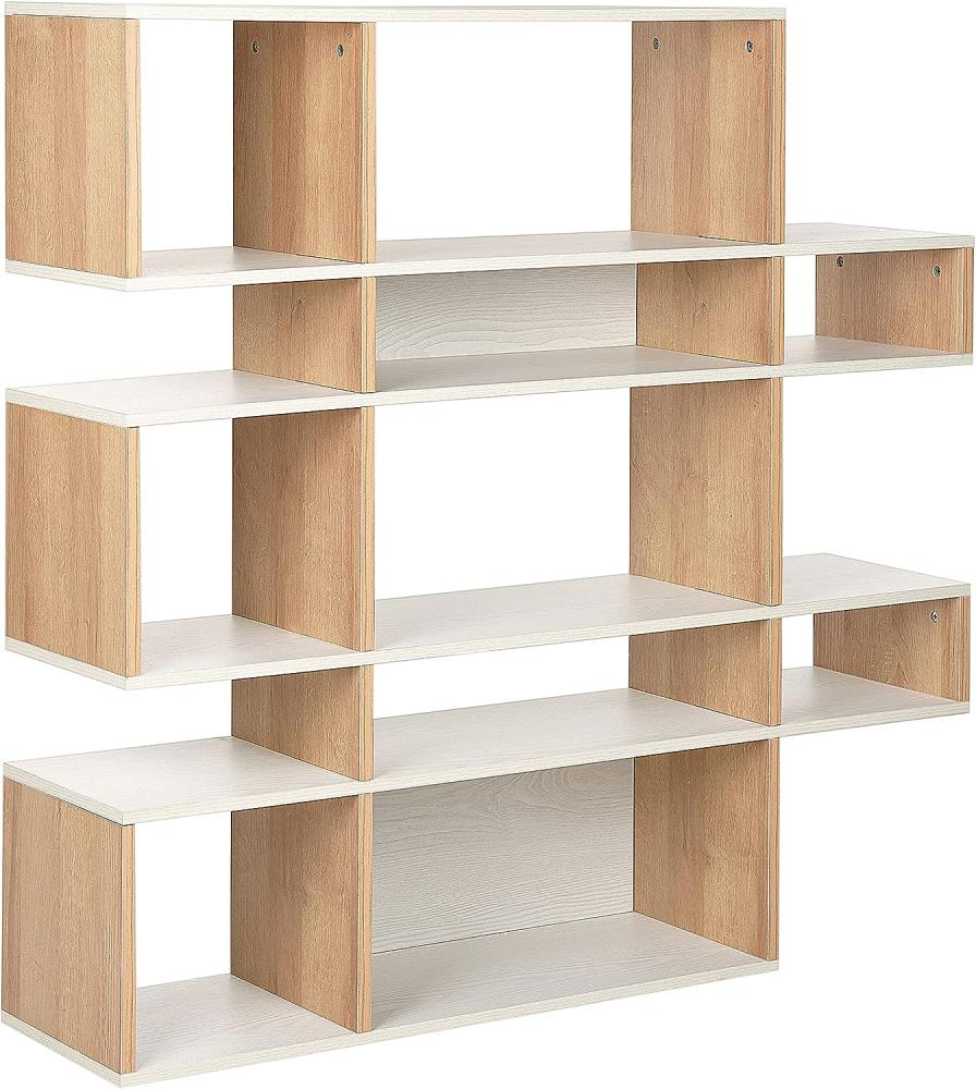 Bücherregal heller Holzfarbton weiß 10 Fächer AMARILO Bild 1