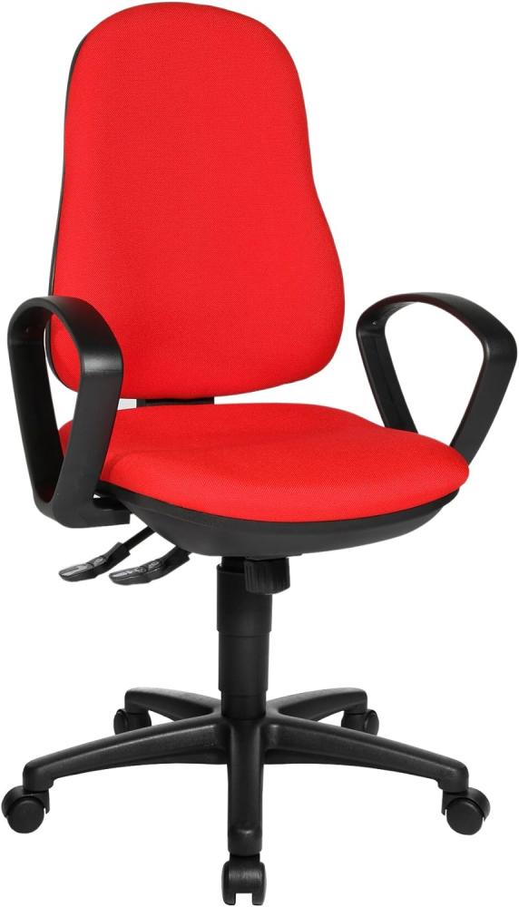 Topstar Support SY Bürostuhl, Schreibtischstuhl, inkl. Armlehnen B2(B), Bezugsstoff rot, 55 x 58 x 113 cm Bild 1