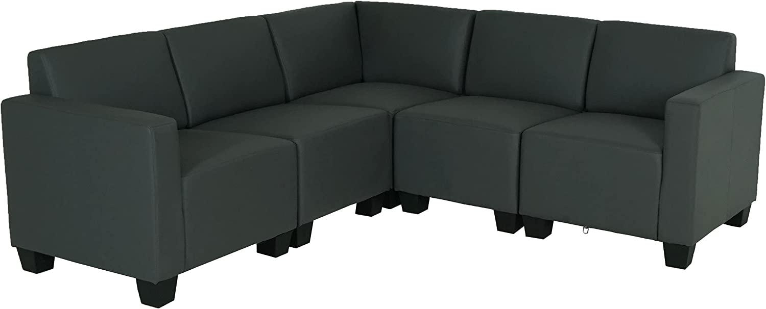 Modular Sofa-System Couch-Garnitur Lyon 5, Kunstleder ~ dunkelgrau Bild 1