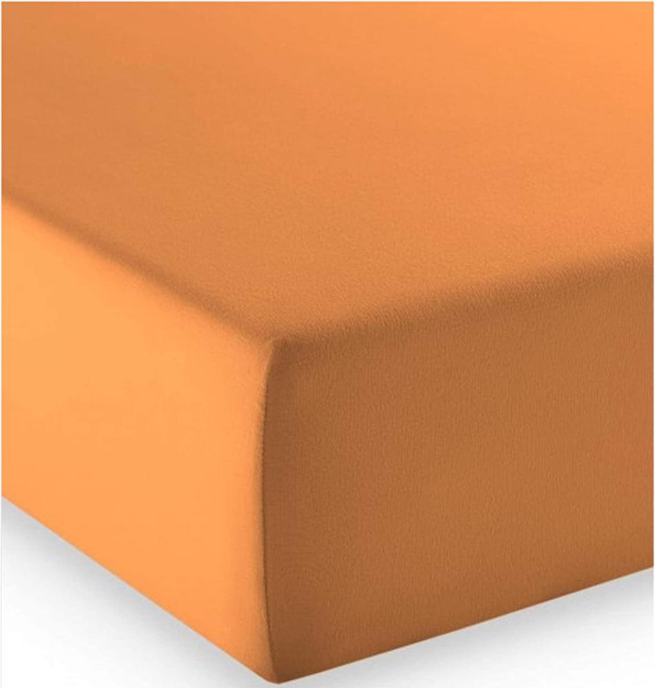 Fleuresse Mako-Jersey-Spannlaken comfort Farbe orange 2044 Größe: 100 x 200 cm Bild 1