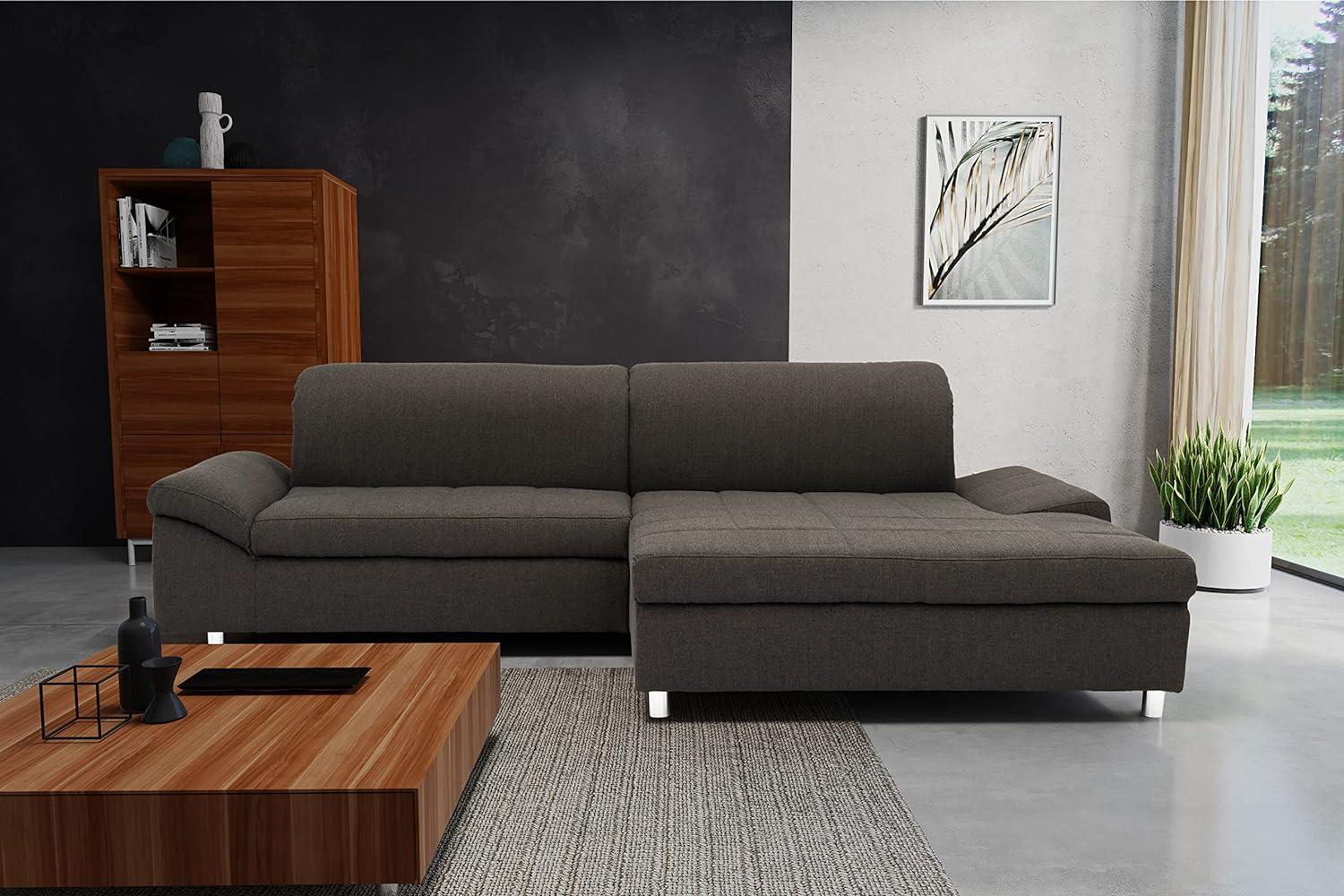 DOMO. collection Mika Ecksofa, Sofa in L-Form, Eckcouch Eckgarnitur, 260x178x80 cm, Polsterecke in anthrazit Bild 1