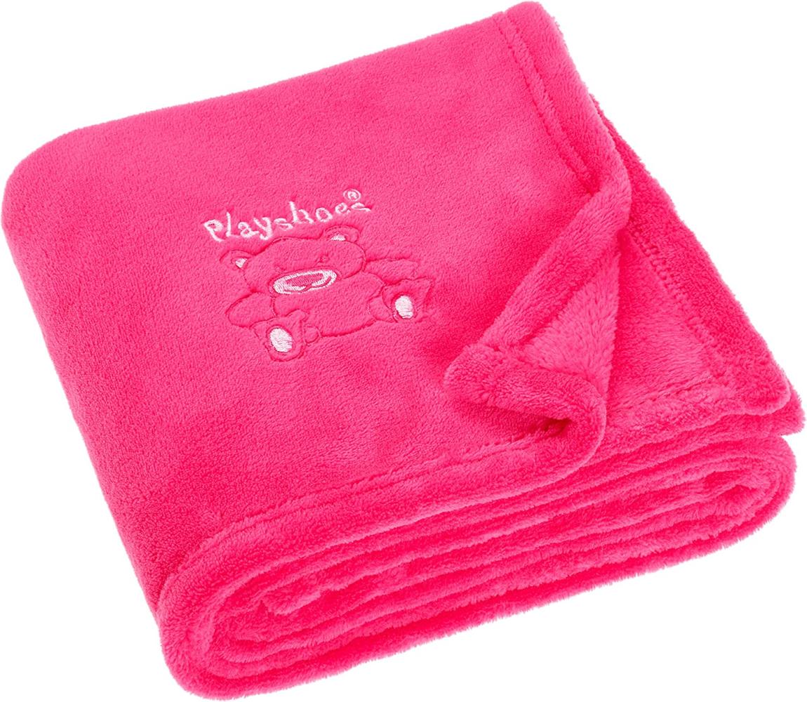 Playshoes Unisex Baby Fleece-Decke Bär 301700, 18 - Pink, 100 x 150 cm/39. 4 Inch x 59 Inch Bild 1
