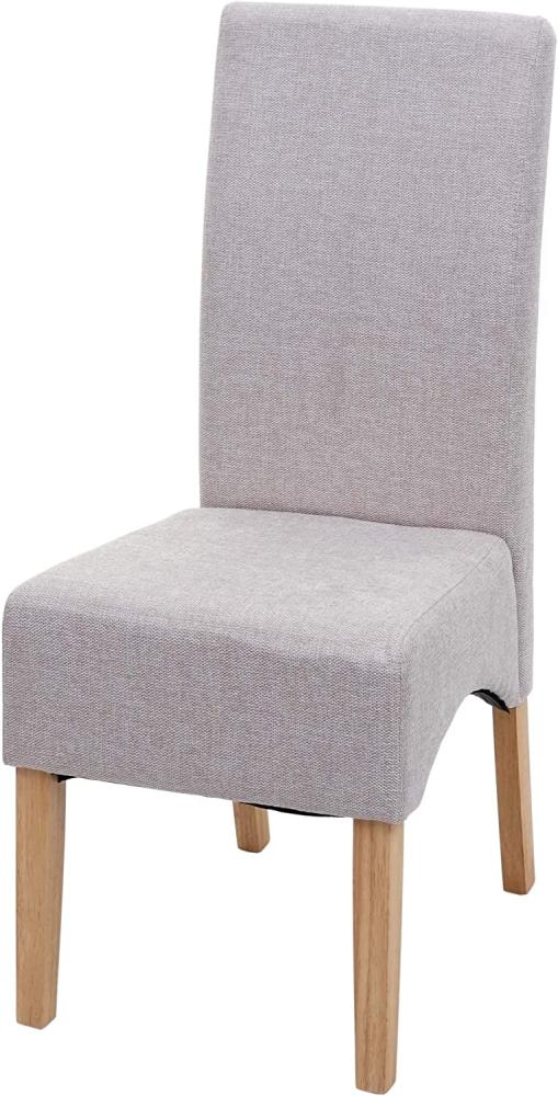 Esszimmerstuhl Latina, Küchenstuhl Stuhl, Stoff/Textil ~ creme-beige, helle Beine Bild 1
