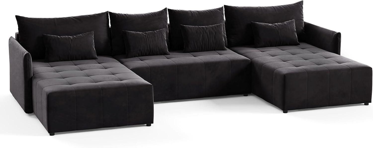 Sofnet Wohnlandschaft Leno U, mit Schlaffunktion und Bettkasten, Ecksofa, U-Form Couch, Schlafsofa mit Wellenfeder Bild 1