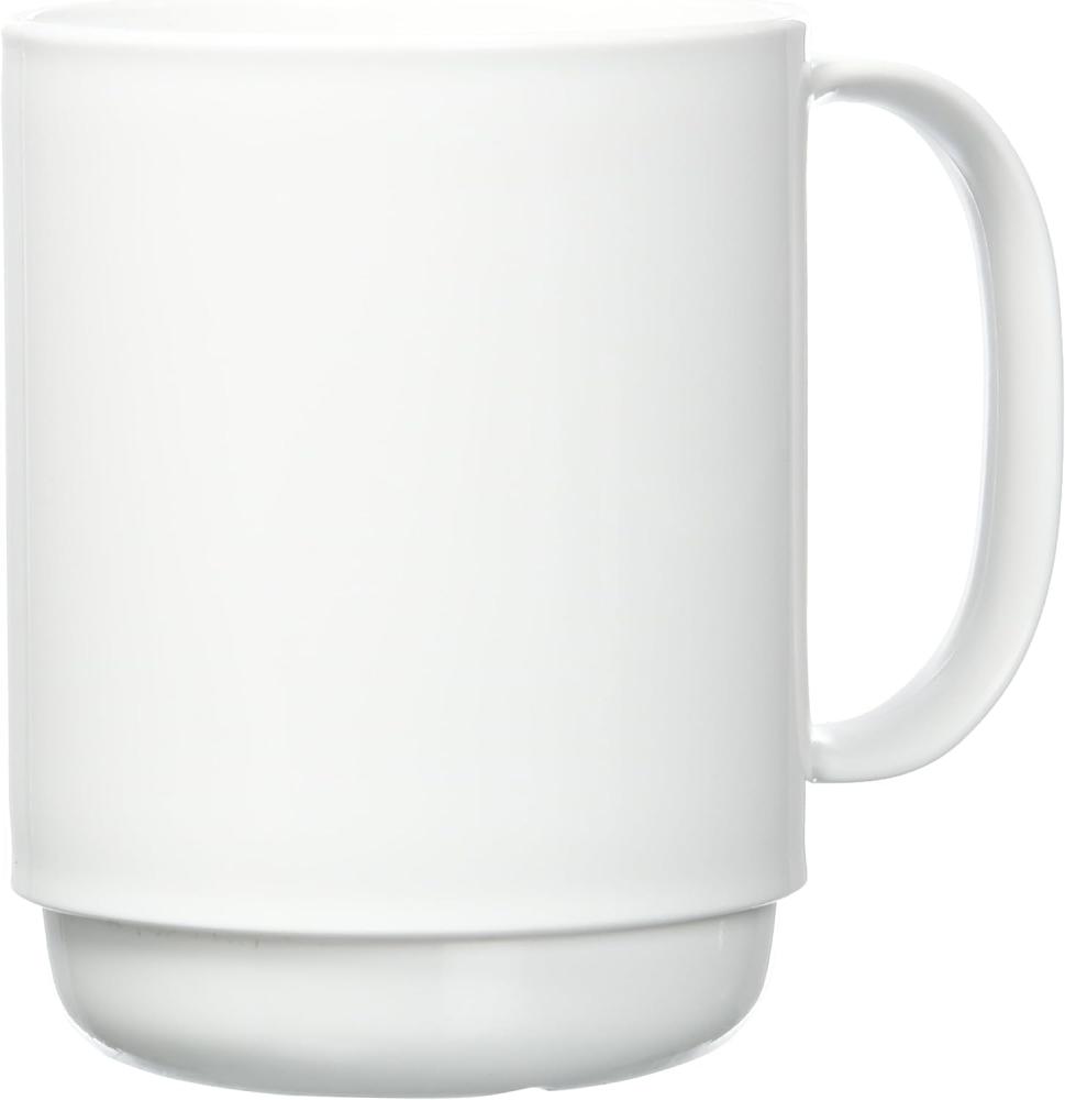Ornamin Becher mit Henkel 300 ml weiß (Modell 510) - Mehrweg-Becher Kunststoff, Kaffeebecher Bild 1