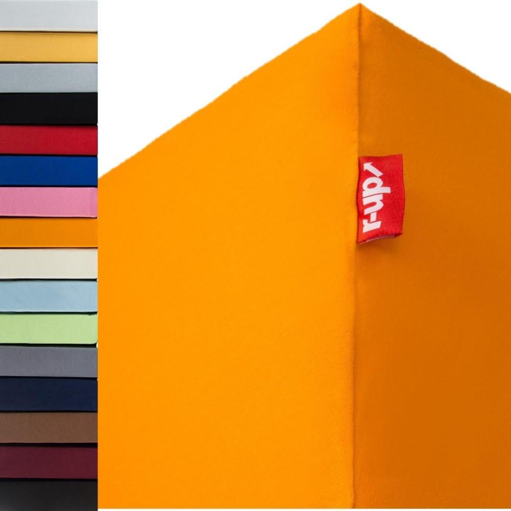 r-up Passt Spannbettlaken 140x200-160x200 bis 35cm Höhe viele Farben 100% Baumwolle 130g/m² Oeko-Tex stressfrei auch für hohe Matratzen (orange) Bild 1