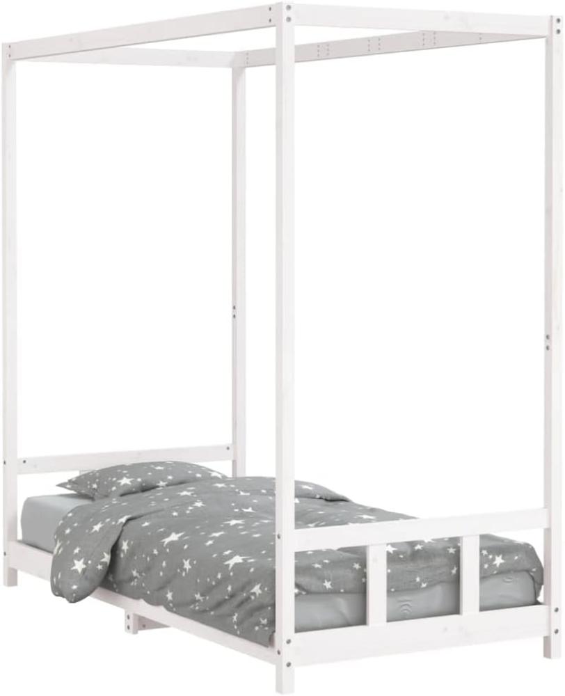 vidaXL Kinderbett Weiß 90x190 cm Massivholz Kiefer Bild 1