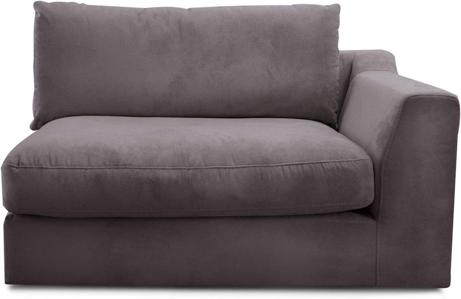 CAVADORE Sofa-Modul "Fiona"mit Armteil rechts / individuell kombinierbar als Ecksofa, Big Sofa oder Wohnlandschaft / 138 x 90 x 112 / Webstoff grau Bild 1