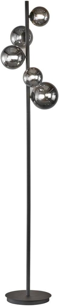 Fischer & Honsel 40452 LED Stehleuchte Bala 5-flammig sandschwarz Rauchglas Bild 1