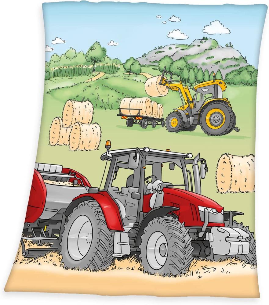 Fleecedecke Traktor - 130 x 160 cm Bild 1