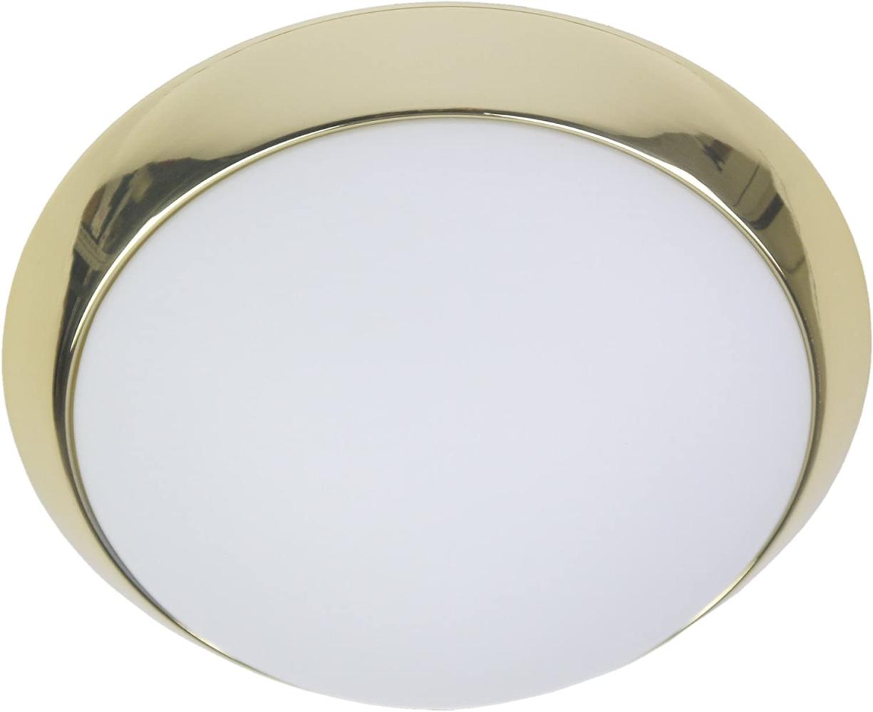 LED-Deckenleuchte rund, Opalglas matt, Dekorring Messing poliert, Ø 50cm Bild 1
