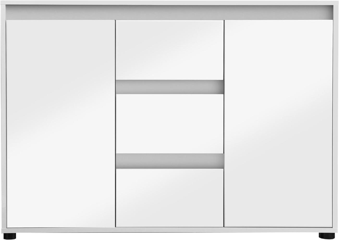 Sideboard Sol | weiß Hochglanz / grau | Lack | 119 cm Bild 1