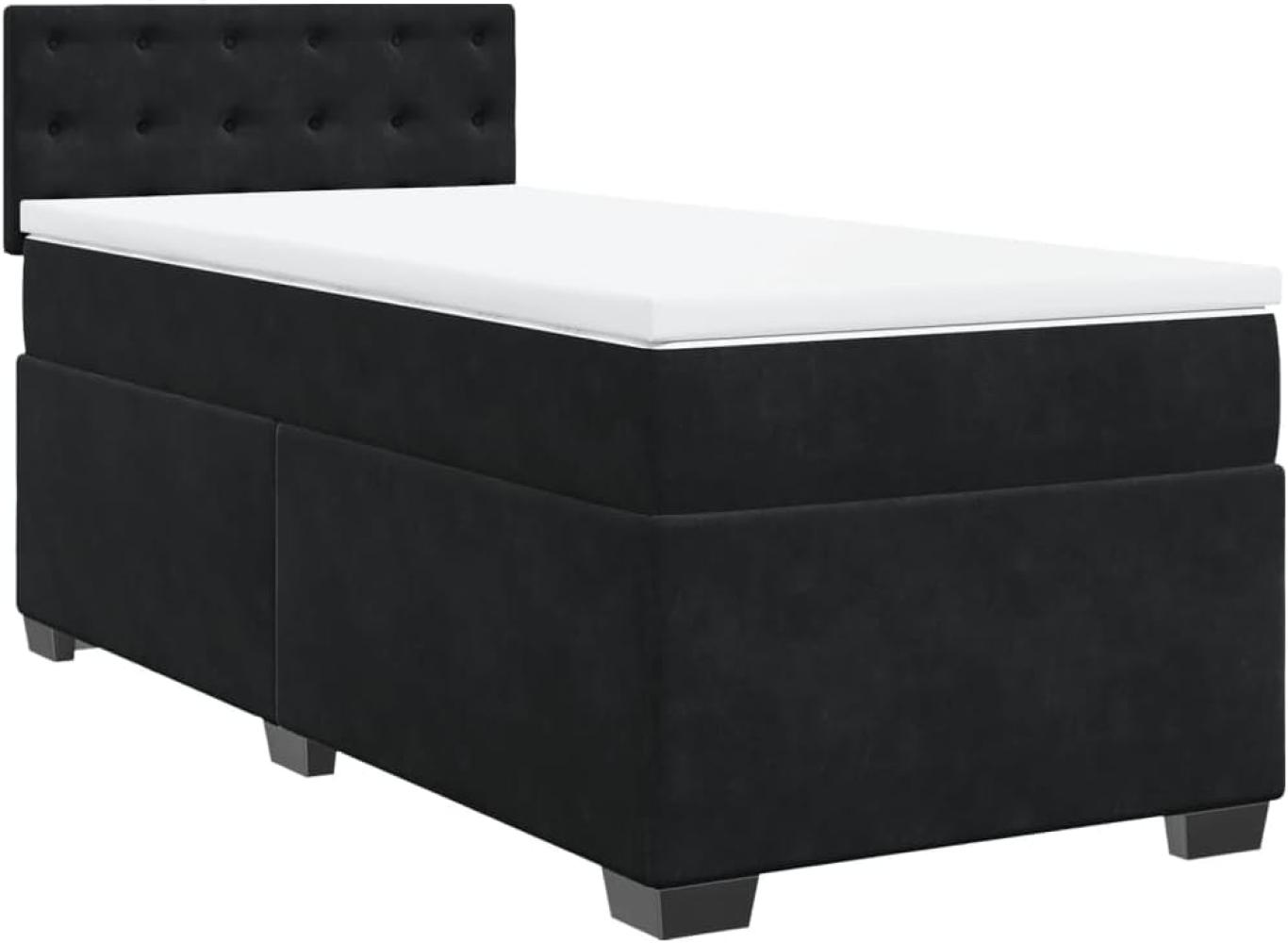 Boxspringbett mit Matratze Schwarz 100x200 cm Samt 3288548 Bild 1