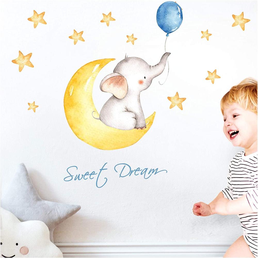 Little Deco 'Elefant Spruch Sweet Dream' Wandaufkleber 123 x 59 cm (BxH) Bild 1