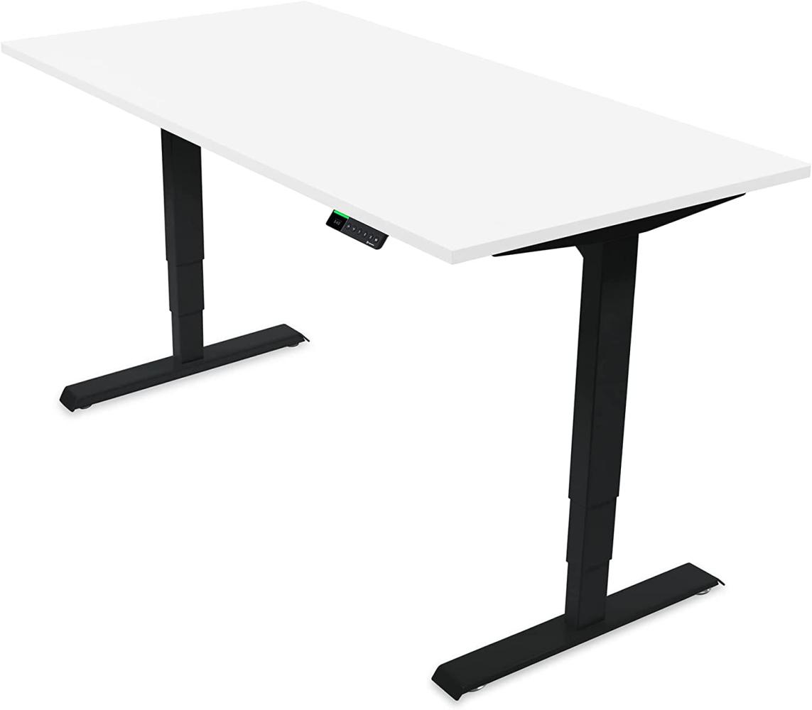 Desktopia Pro X - Elektrisch höhenverstellbarer Schreibtisch / Ergonomischer Tisch mit Memory-Funktion, 7 Jahre Garantie - (Weiß, 120x80 cm, Gestell Schwarz) Bild 1
