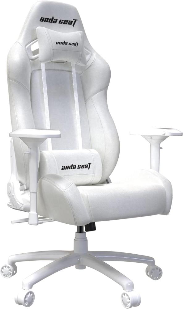 Anda Seat Soft Kitty Pro Gaming Stuhl Weiß - Premium Leder Gaming Chair, Ergonomischer Bürostuhl mit Unterstützung der Lendenwirbelsäule und Kissen - Gamer Stuhl für Erwachsene und Jugendliche Bild 1
