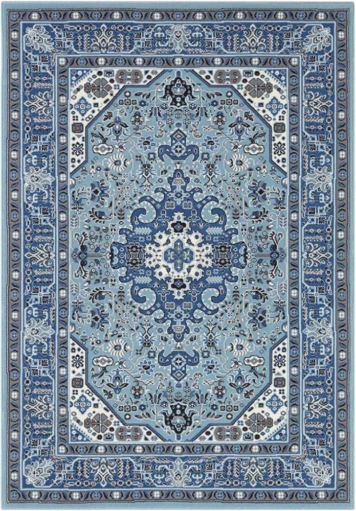 Orientalischer Kurzflor Teppich Skazar Isfahan Hielblau - 200x290x0,9cm Bild 1