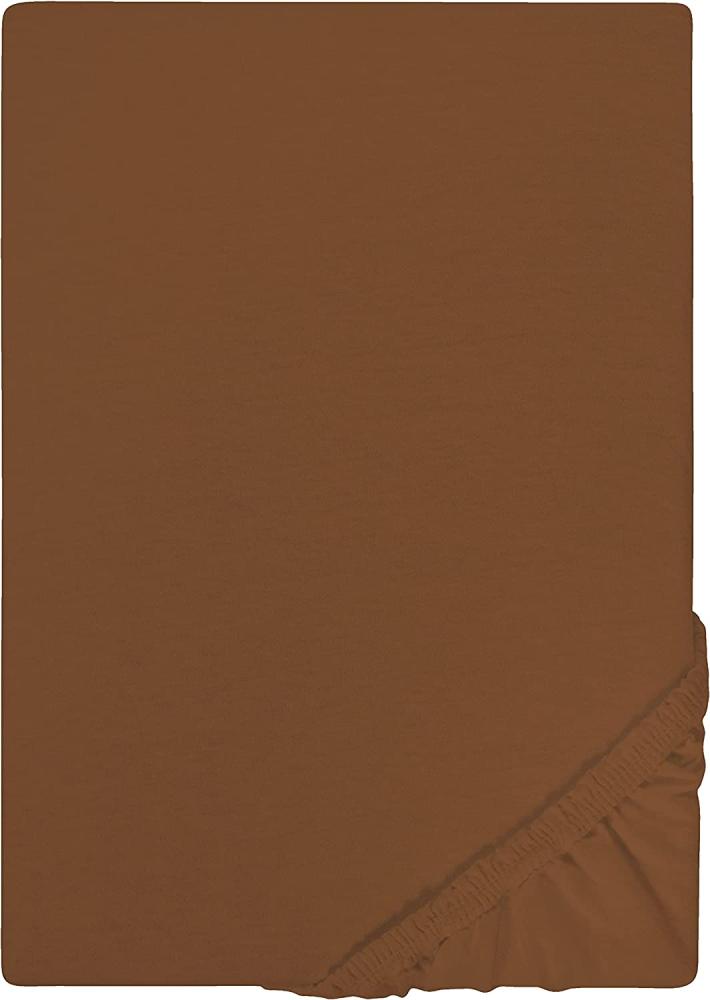 Biberna Jersey-Stretch Spannbettlaken Spannbetttuch 140x200 cm - 160x200 cm Chocolate Bild 1