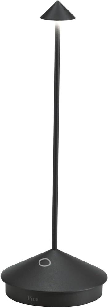 Zafferano, Pina Lamp, Kabellose wiederaufladbare Tischleuchte mit Touch Control, Geeignet für Wohnzimmer und Außenbereich, Dimmer, 2200-3000 K, Höhe 29 cm, Farbe Schwarz Bild 1