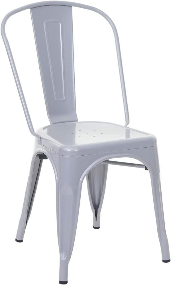 2er-Set Stuhl HWC-A73, Bistrostuhl Stapelstuhl, Metall Industriedesign stapelbar ~ weiß Bild 1