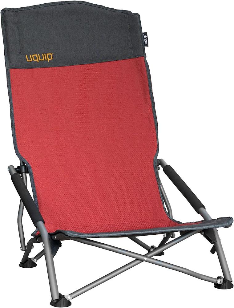 Uquip Strandstuhl Sandy XL - Bequemer Klappstuhl mit extra hoher Rückenlehne - Rot Bild 1
