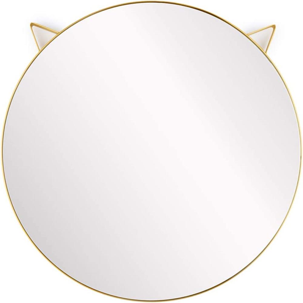 Spiegel Katze rund 48 cm Stahl/Glas gold/transparent Bild 1