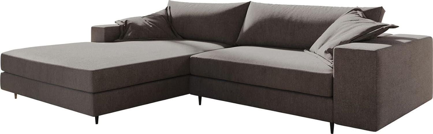 Eckcouch Fabrizia 295 x 205 cm Mikrofaser Khakibraun Recamiere links Bild 1