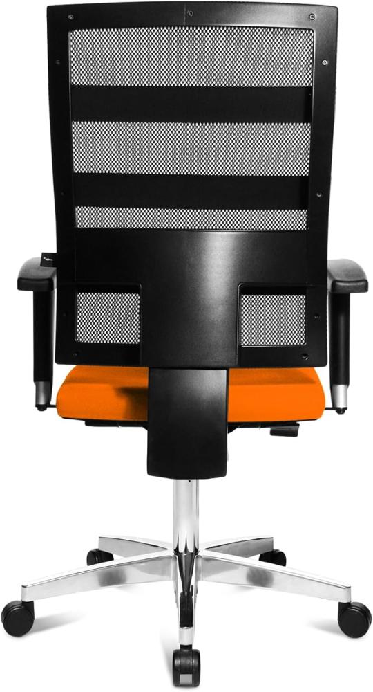 Topstar X-Pander 959TT340, Bürostuhl, Schreibtischstuhl, inkl. höhenverstellbare Armlehnen, Netzbezug, Bezugsstoff, orange/schwarz Bild 1