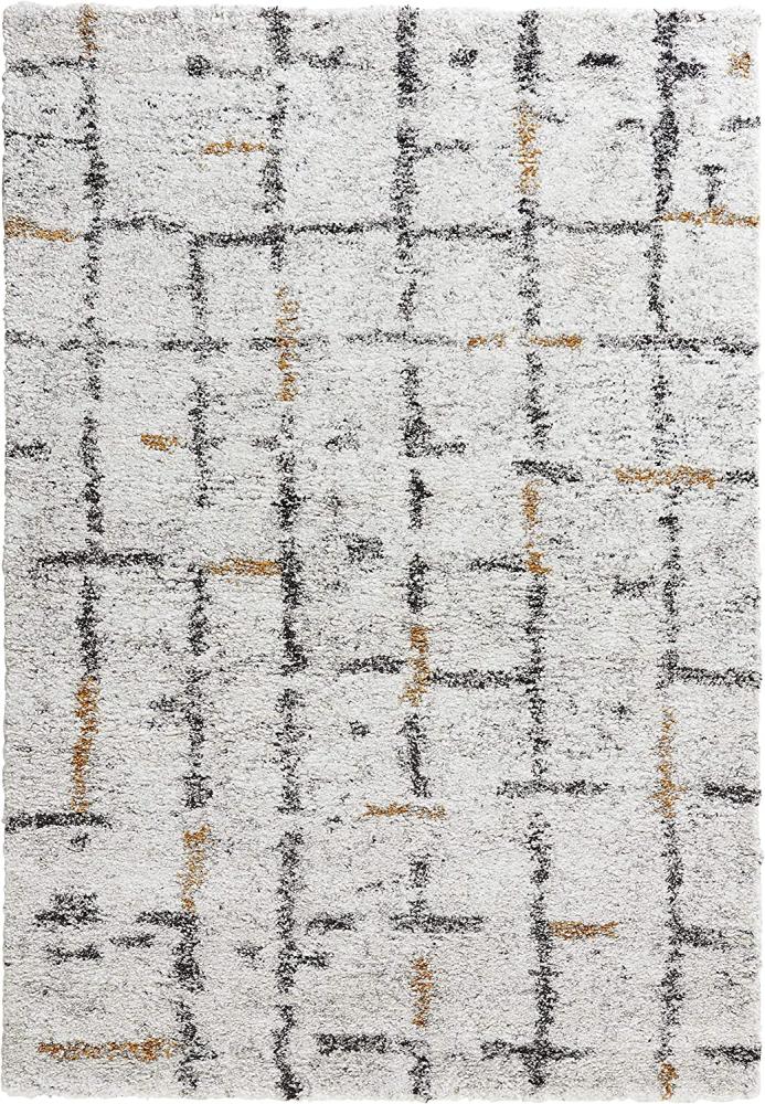 Hochflor Teppich Grid creme - 120x170x3cm Bild 1